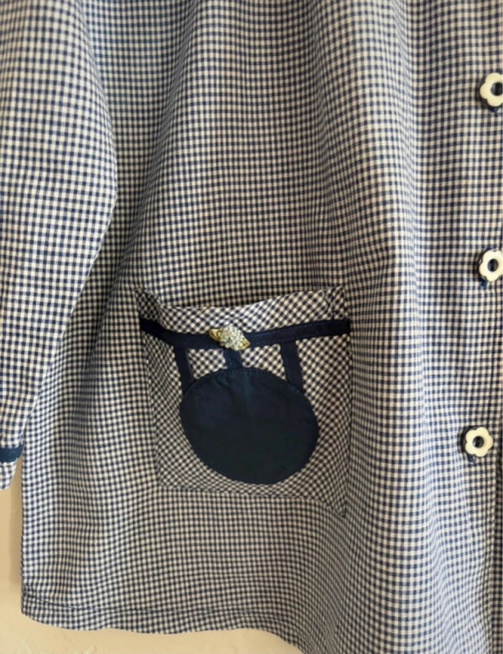 Vintage geruite blouse met borduursel maat 34 – photo 5